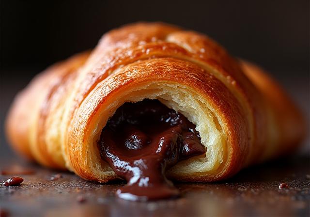 Croissant relleno de chocolate negro belga