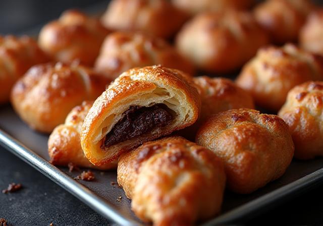 Napolitanas de chocolate recién horneadas