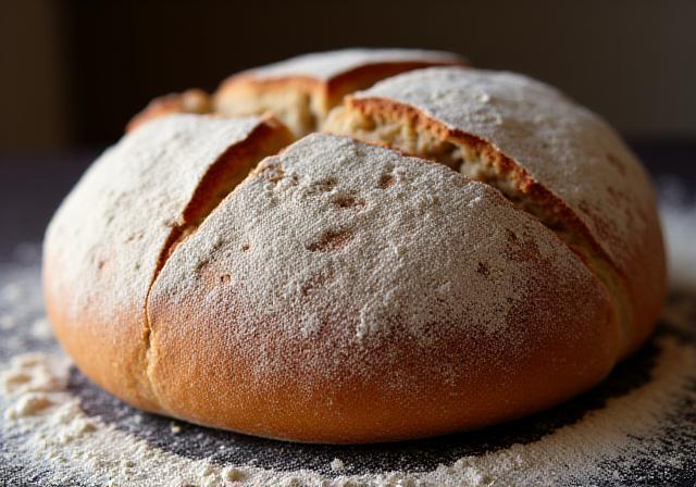 Hogaza de pan tradicional de masa madre