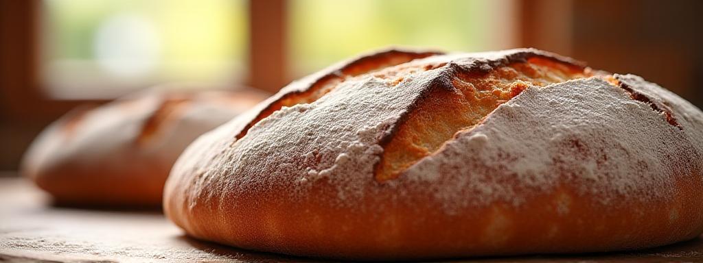 Detalle artesanal de pan recién horneado decorativo